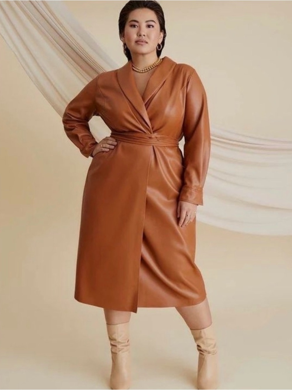 Eloquii Wrap Faux Leather Dress - Size 20